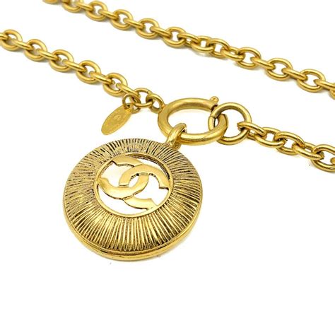 chanel sunburst necklace|gold Chanel necklace.